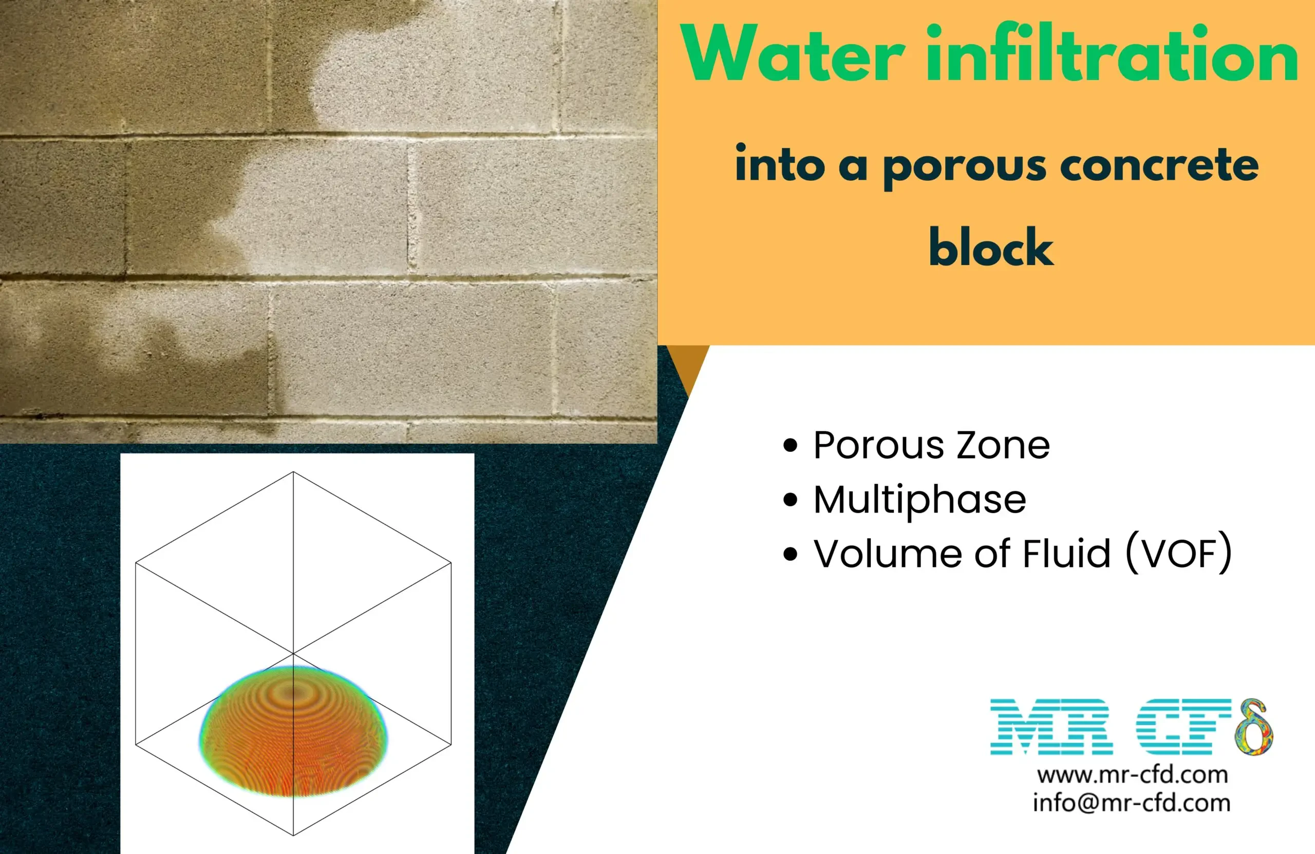 Water Infiltration into a Porous Concrete Block, ANSYS Fluent Simulation Training