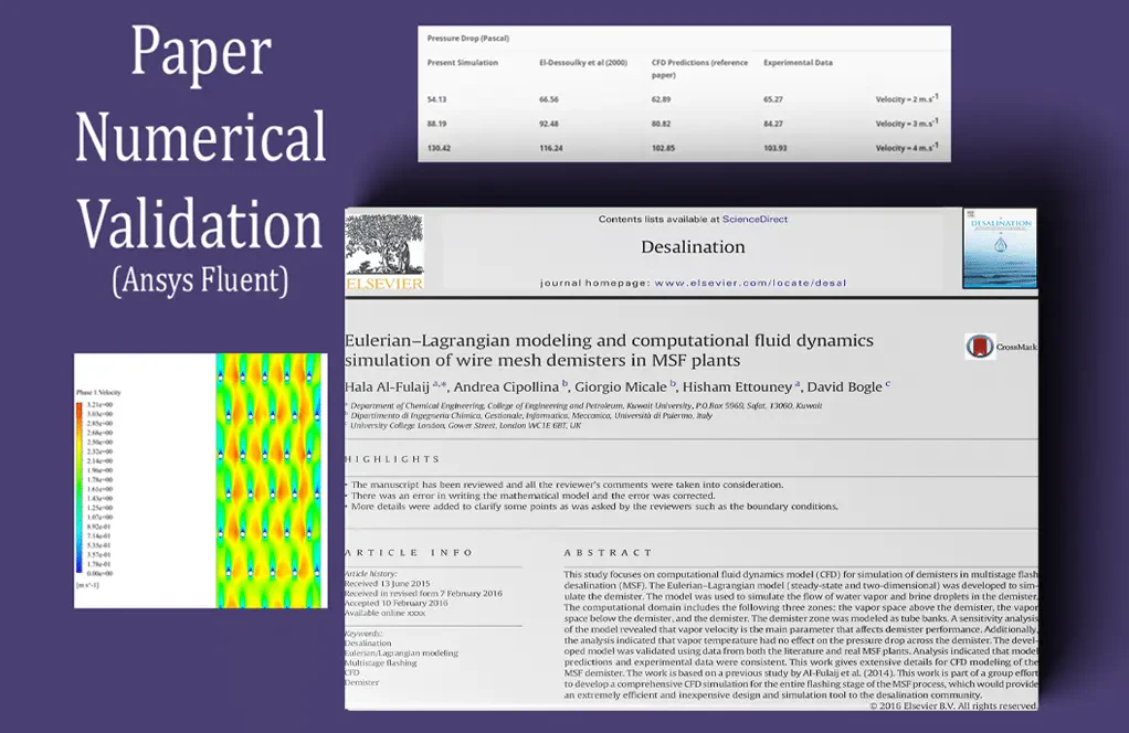 Wire Mesh Demister (DDPM), Paper Numerical Validation, ANSYS Fluent CFD Training