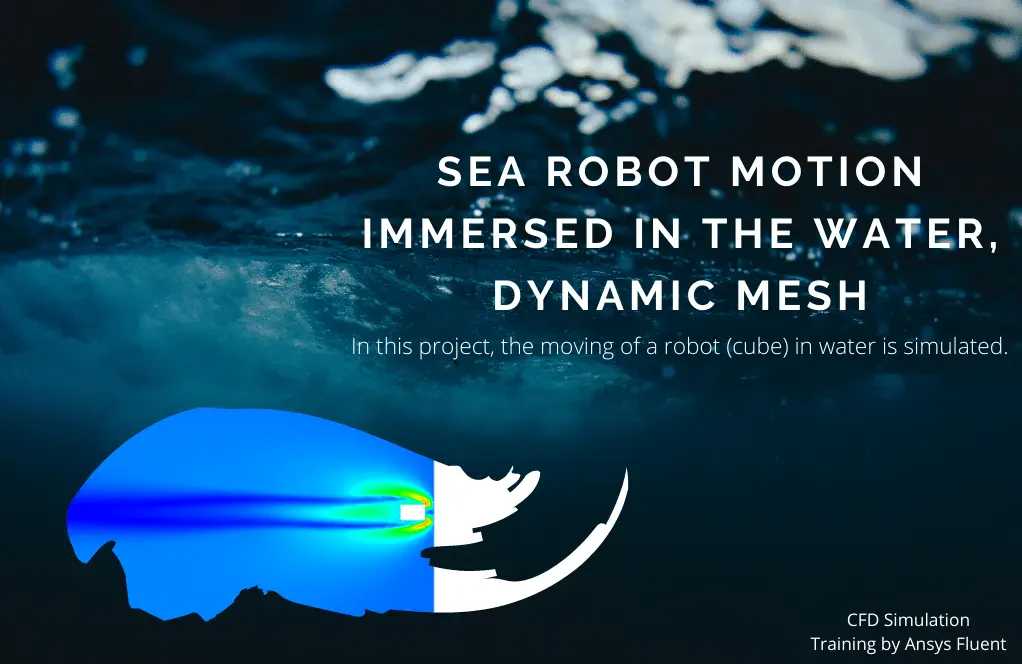 Sea Robot Motion Immersed in Water, Dynamic Mesh