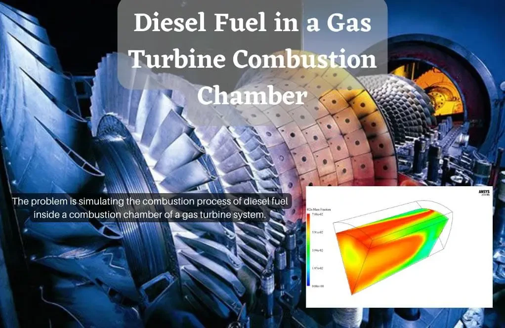 Diesel Fuel in a Gas Turbine Combustion Chamber