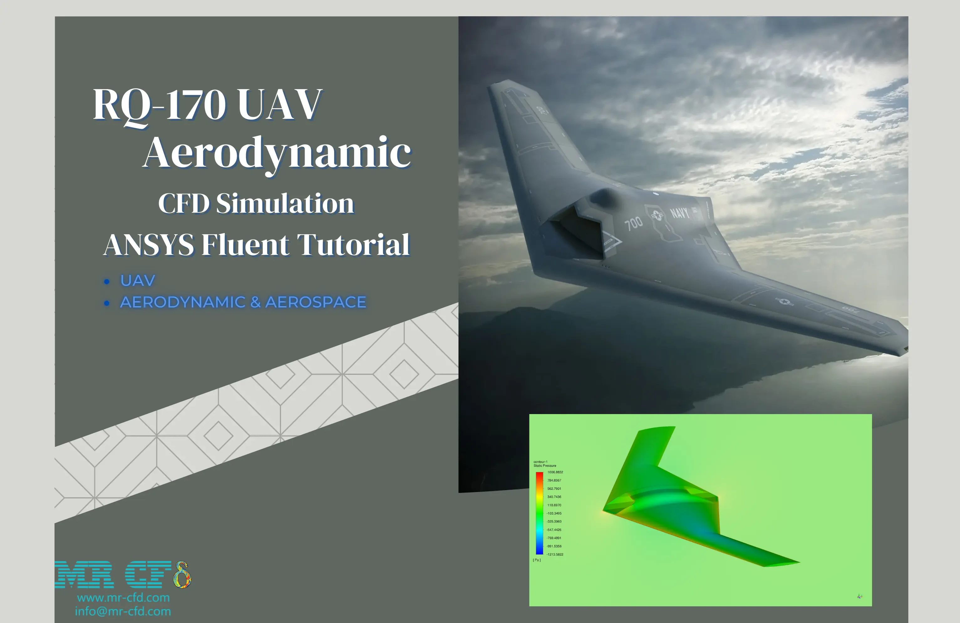 RQ-170 UAV Simple Aerodynamic Analysis: CFD Simulation by ANSYS Fluent