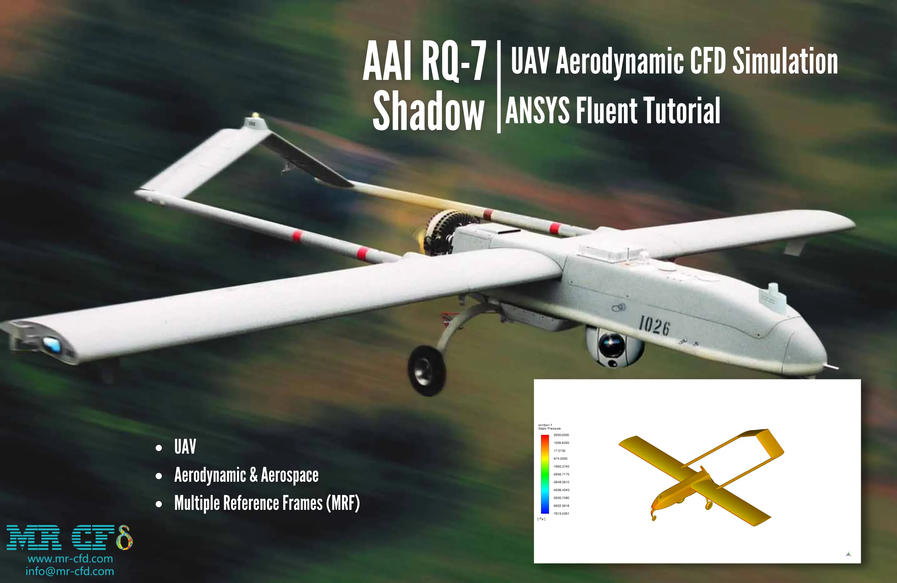 RQ-7 UAV Simple Aerodynamic Analysis: CFD Simulation by ANSYS Fluent