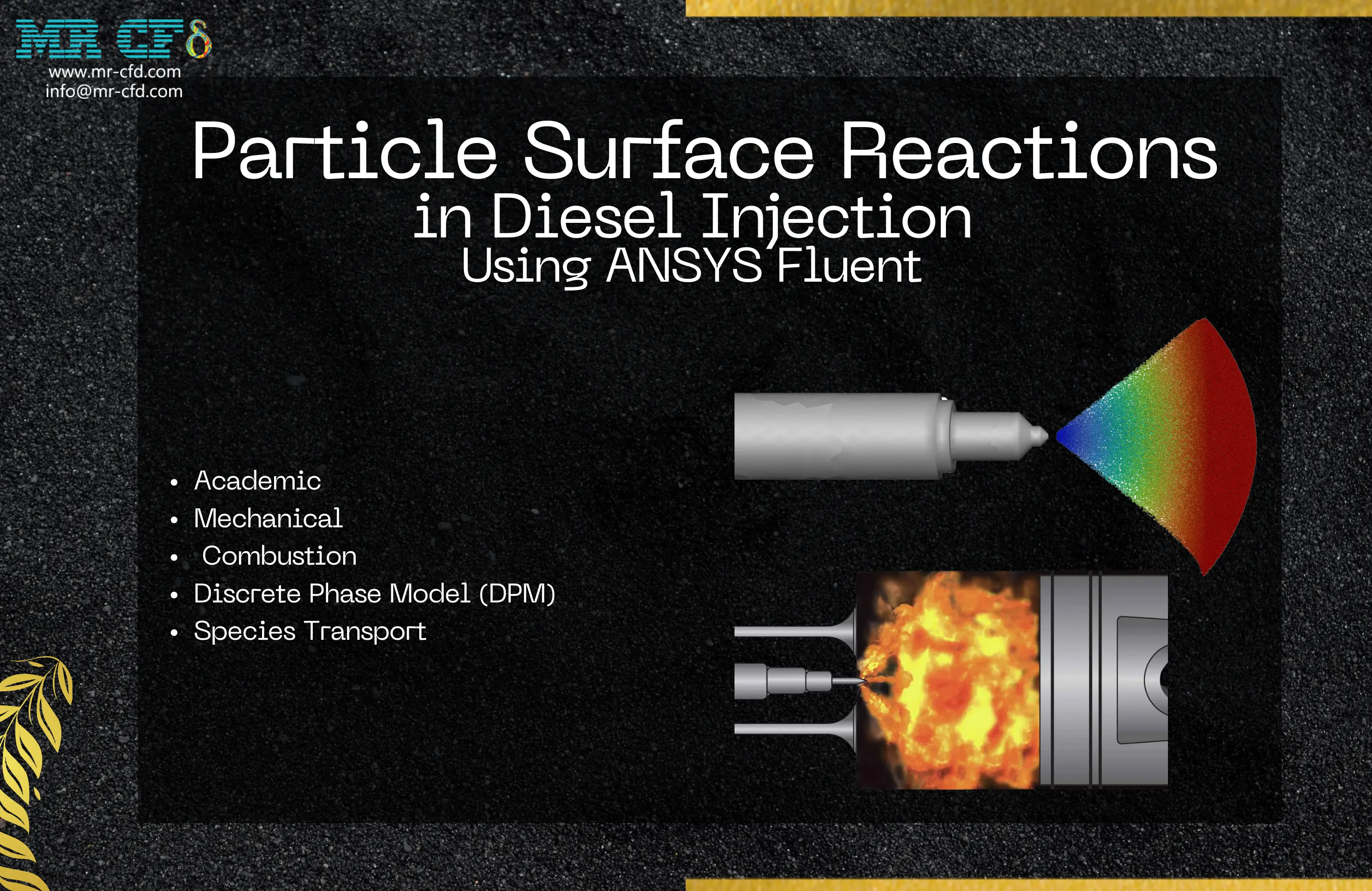 Diesel Fuel Combustion: Particle Surface Reaction CFD Simulation
