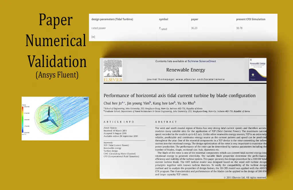 Horizontal Axis Tidal Turbine, Paper Numerical Validation