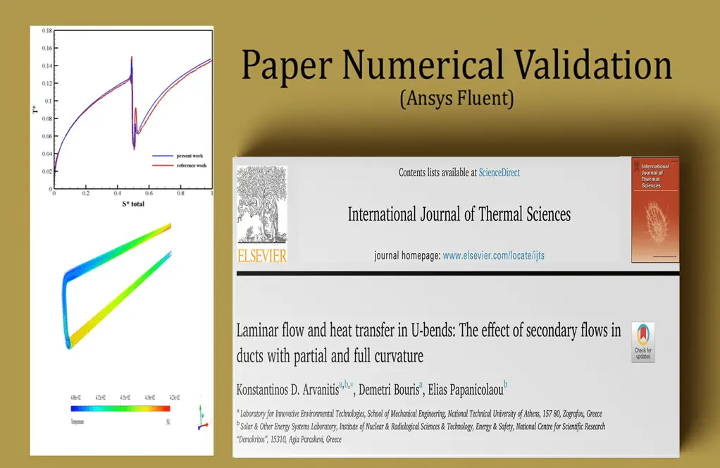 Laminar Flow Heat Transfer in U-Bend, Paper Validation