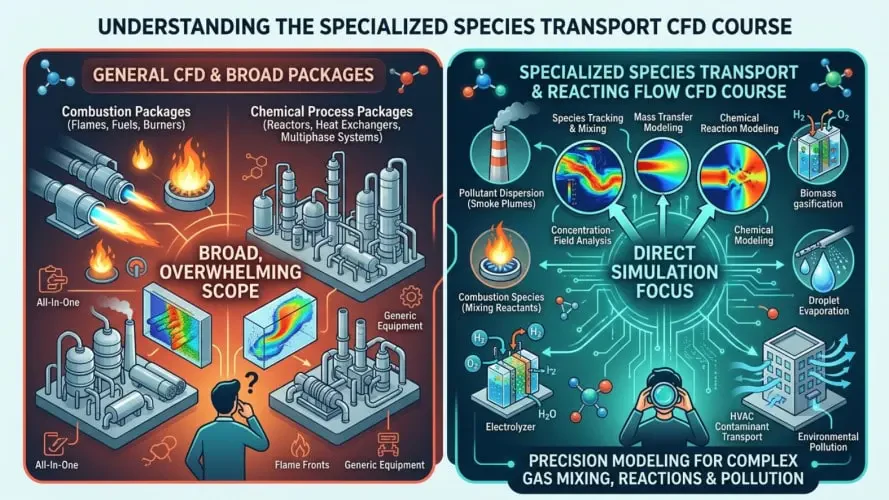 A Specialized Species Transport CFD Course, Not a General Combustion or Chemical Package