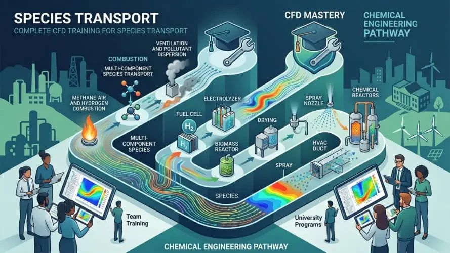 Complete CFD Training for Species Transport, Reacting Flow, and Chemical Engineering Teams