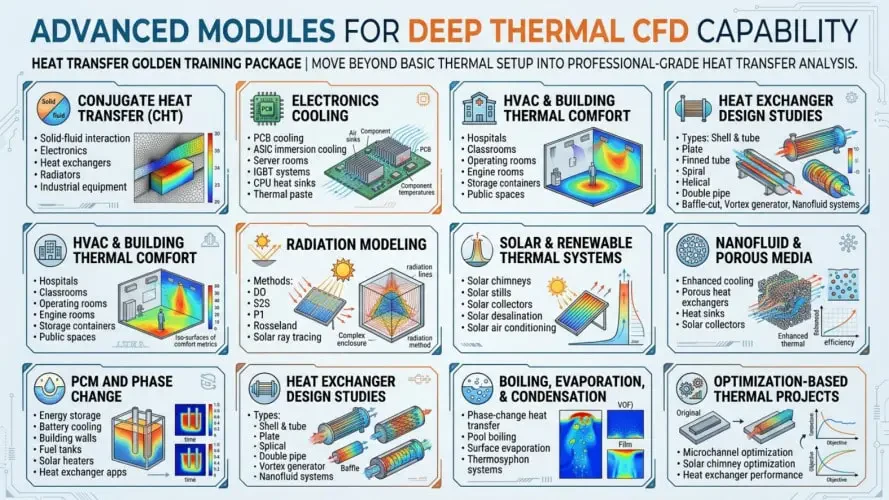 Advanced Heat Transfer CFD Modules Included in this Complete Course