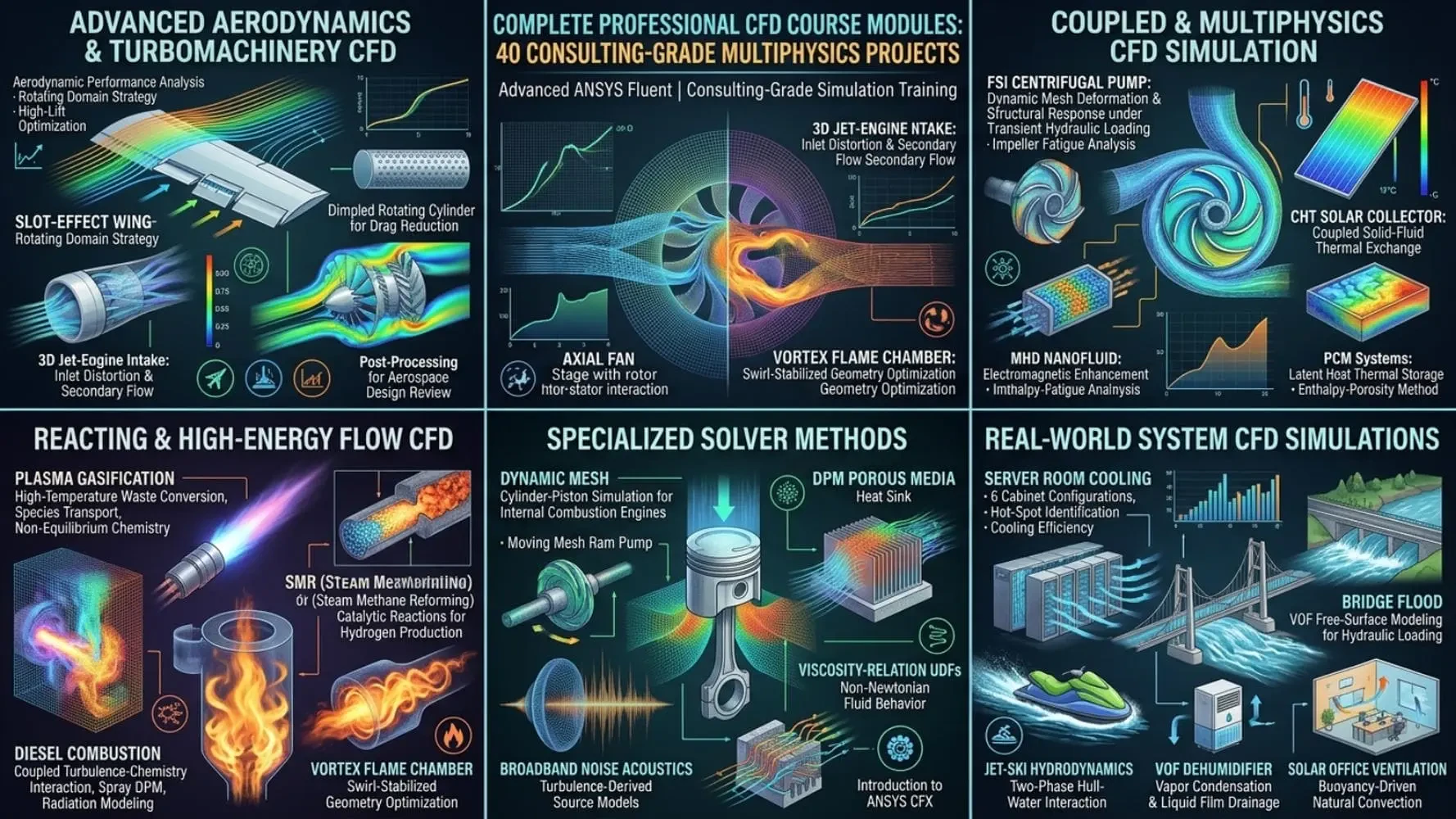 Complete Professional CFD Course Modules: 40 Consulting-Grade Multiphysics Projects