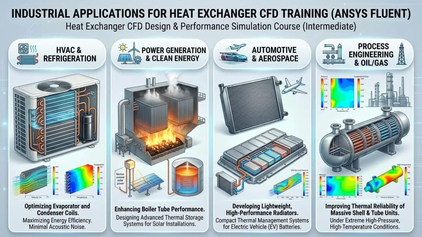 Real-World Industrial Applications for Heat Exchanger CFD Training course (in ANSYS Fluent)
