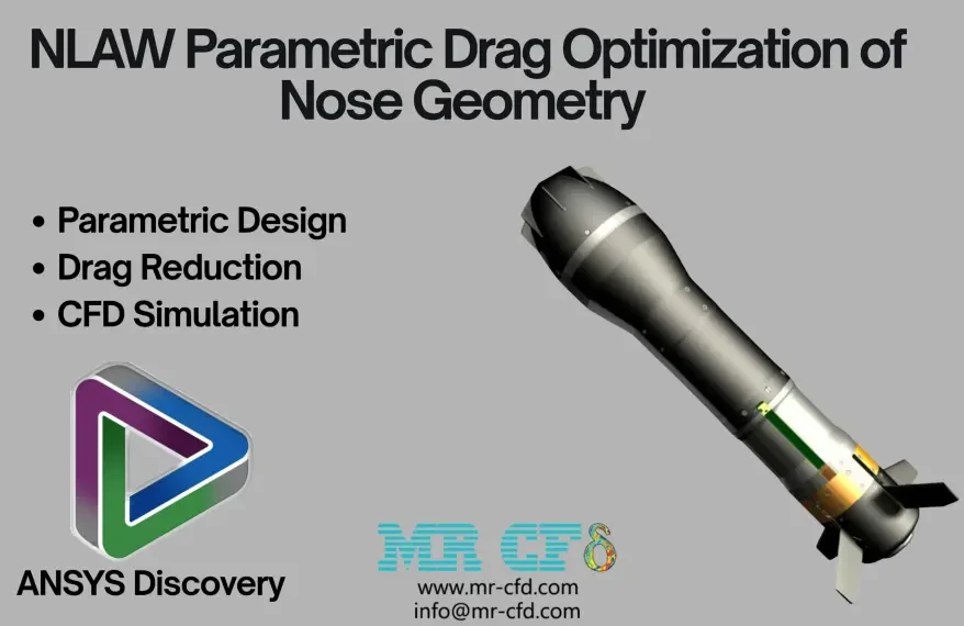 ANSYS Discovery: NLAW Parametric Drag Optimization of Nose Geometry, CFD Simulation