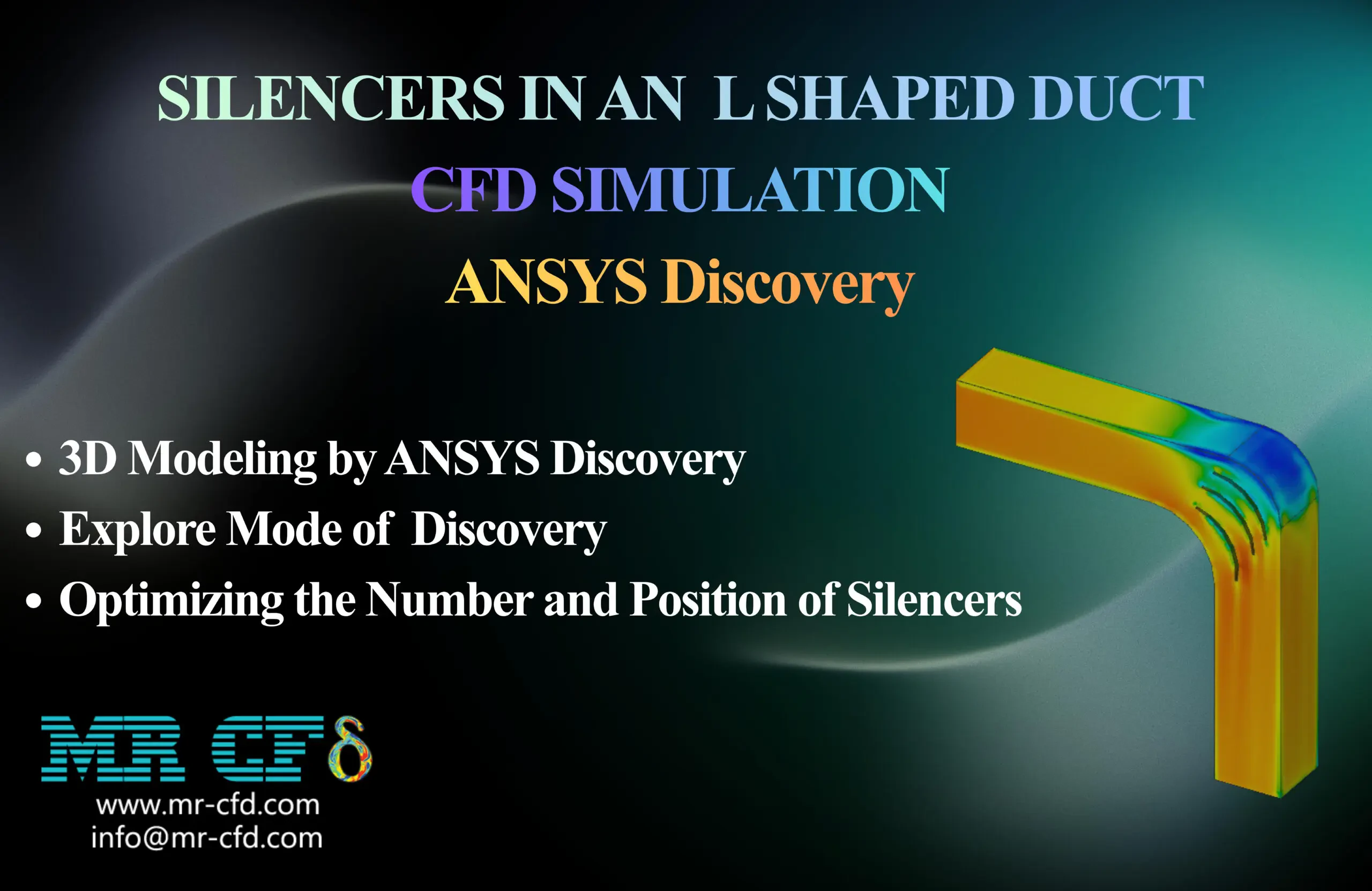 ANSYS Discovery: Silencer Analysis in an L-shaped Duct CFD simulation