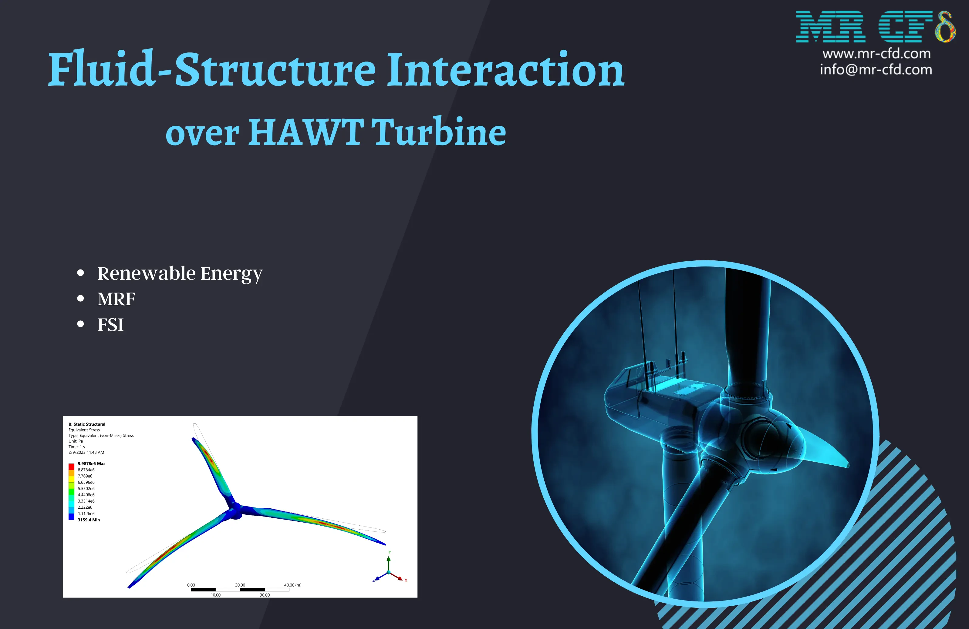 Fluid-Structure Interaction over HAWT Turbine Vibration (one-way)