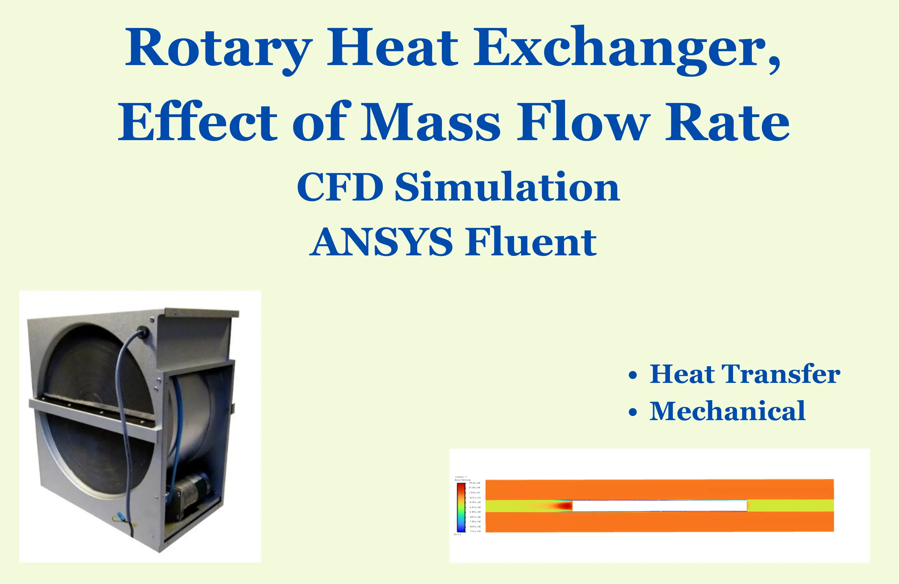 Rotary Heat Exchanger, Effect of Mass Flow Rate CFD Simulation