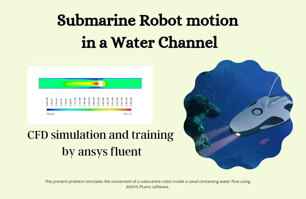 Submarine Robot motion in a Water Channel, Dynamic Mesh, ANSYS Fluent