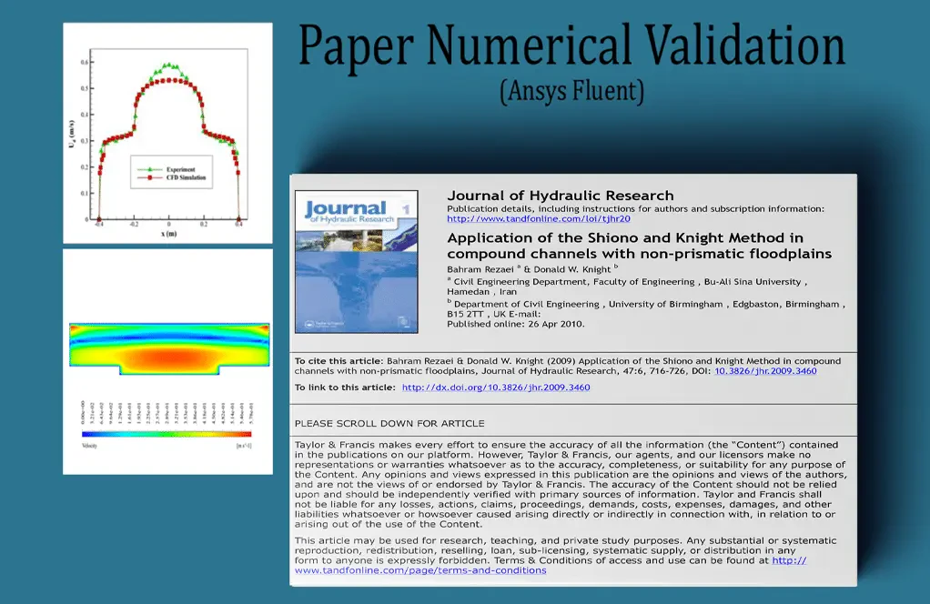 Compound Channel with Non-Prismatic Floodplain Simulation, Paper Numerical Validation