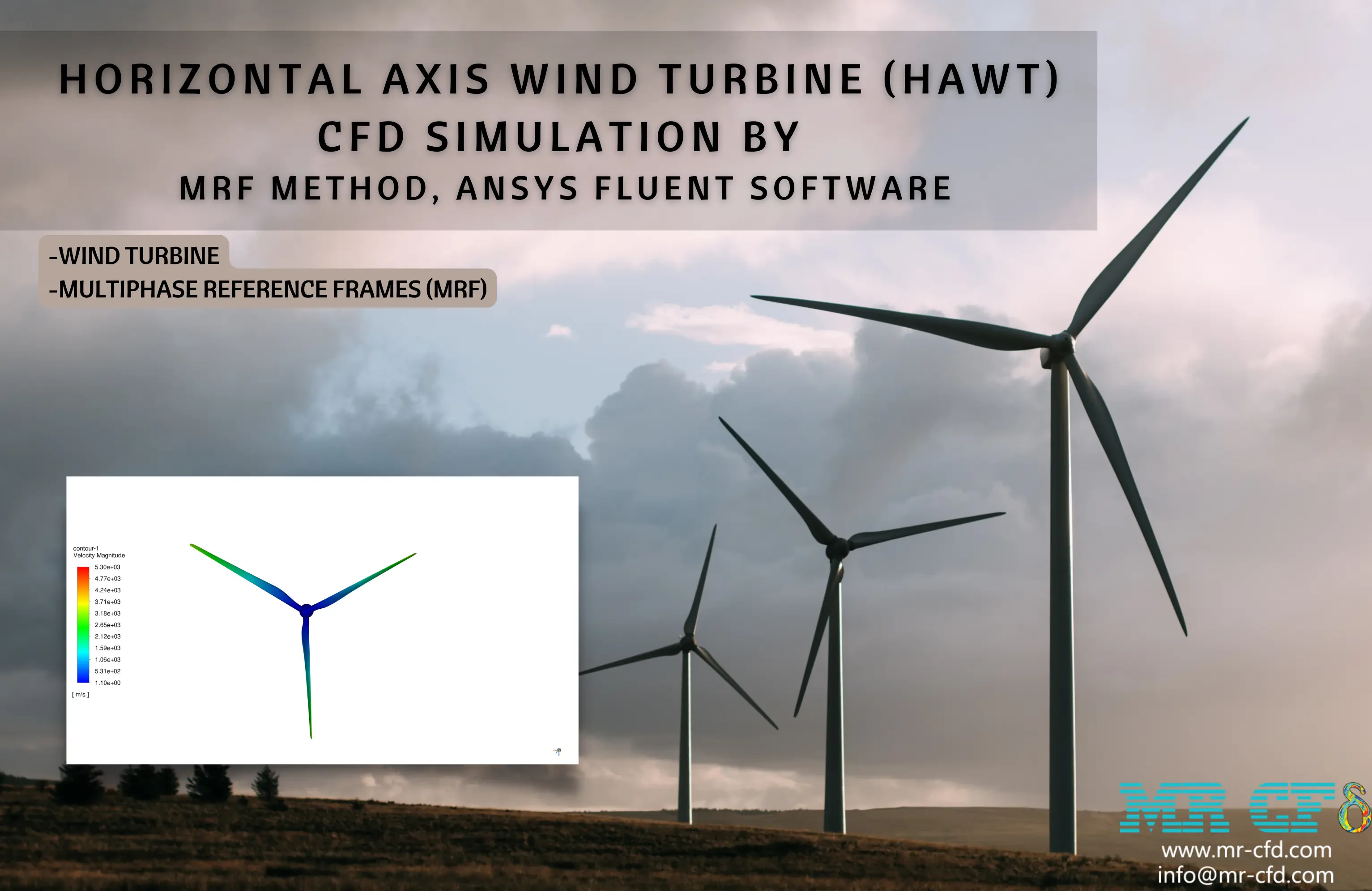 Horizontal Axis Wind Turbine (HAWT) CFD Simulation by MRF Method, ANSYS Fluent Tutorial