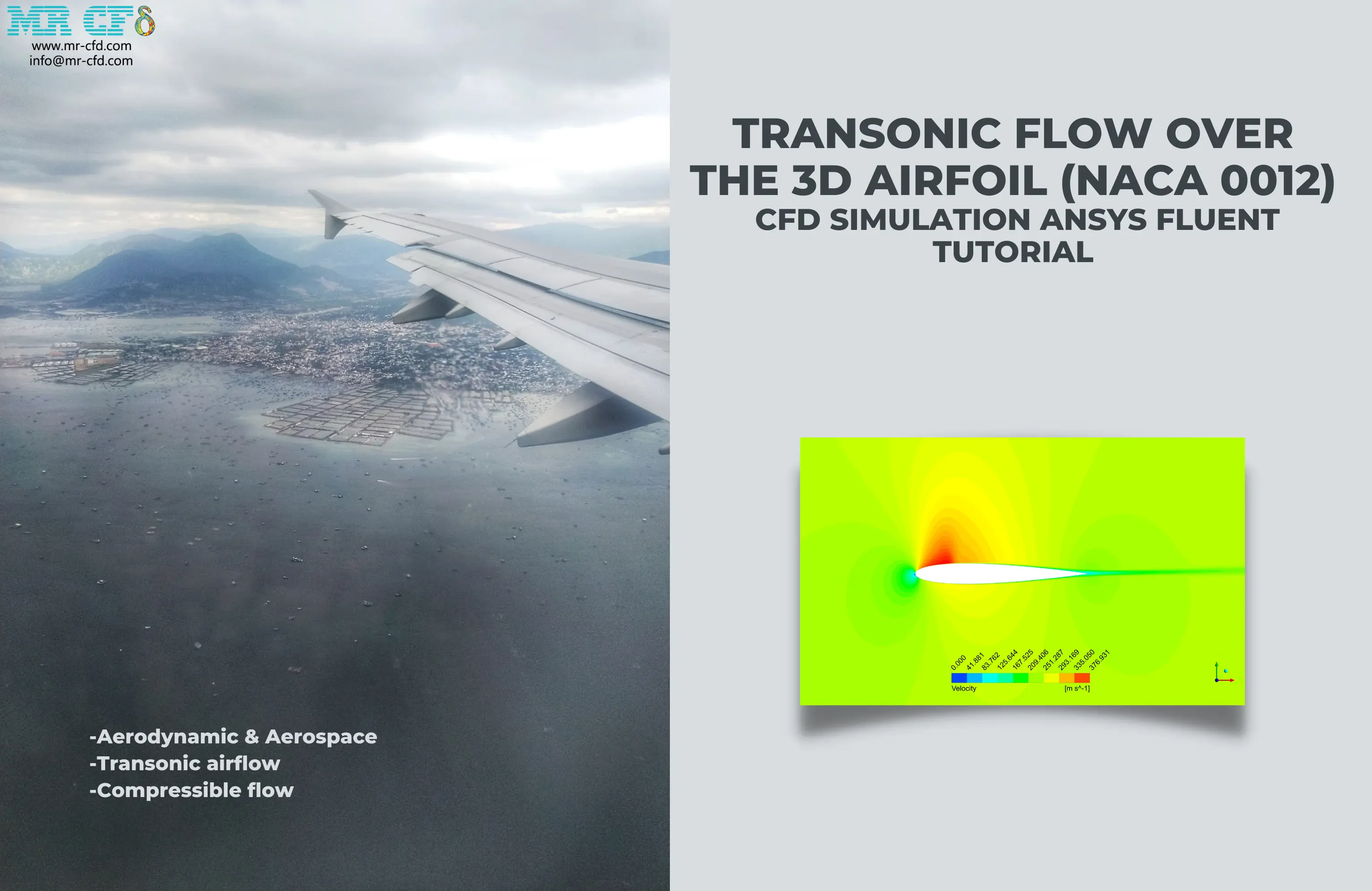 Transonic Flow over the 3D Airfoil (NACA 0012) CFD Simulation, ANSYS Fluent Tutorial