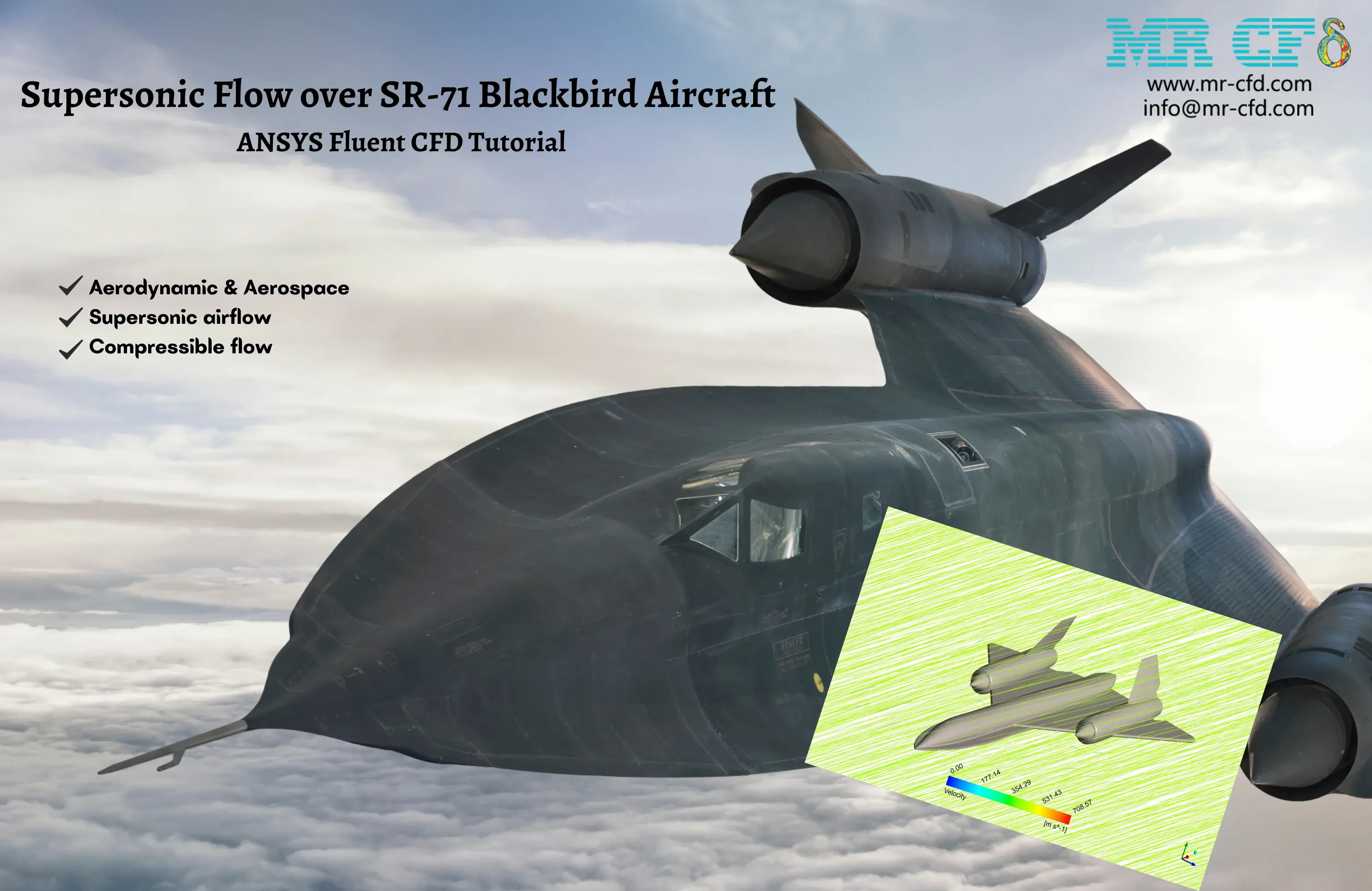 Supersonic Flow over SR-71 Blackbird CFD Simulation