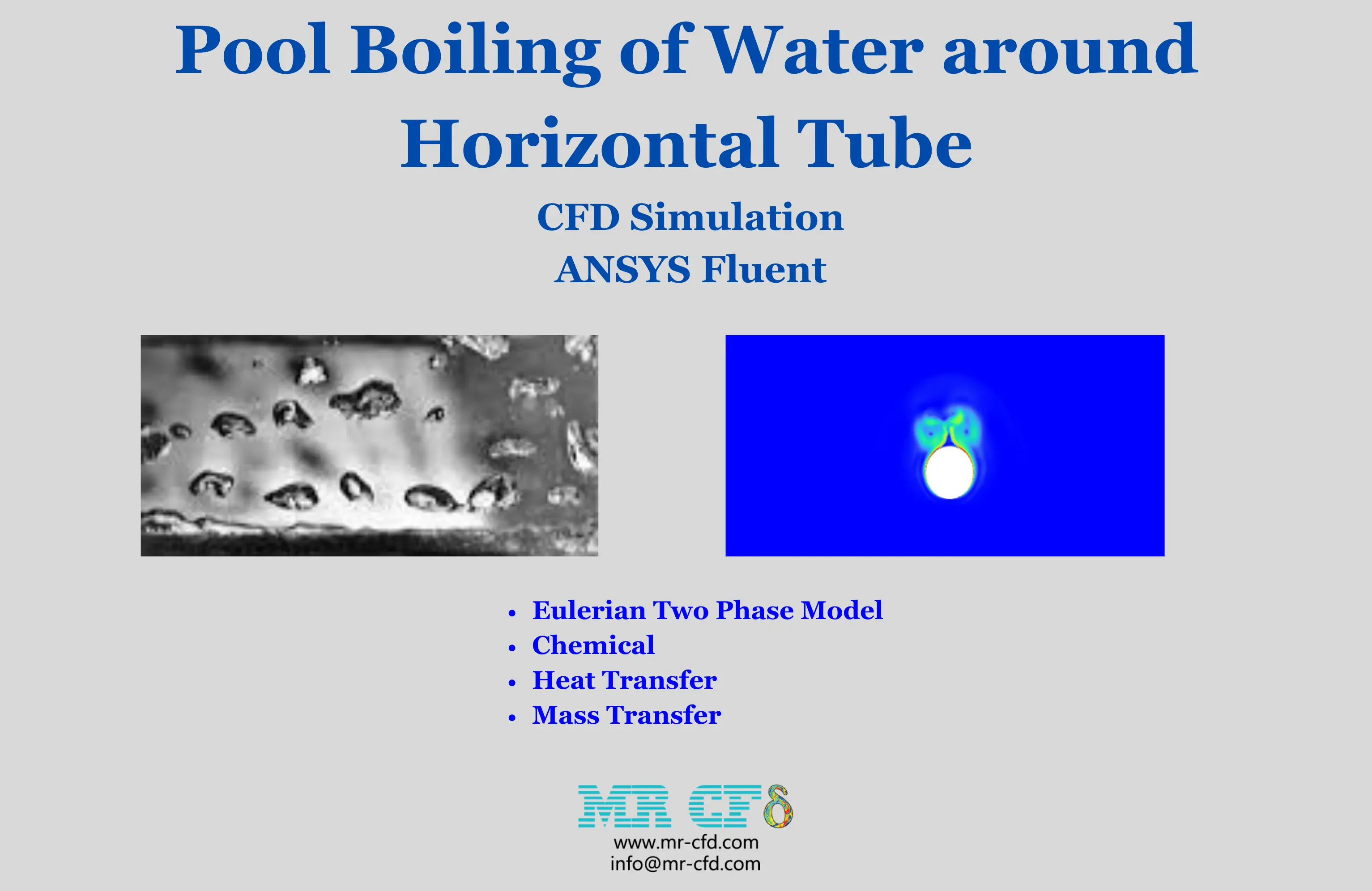 Pool Boiling of Water around Horizontal Tube, CFD Simulation, ANSYS Fluent