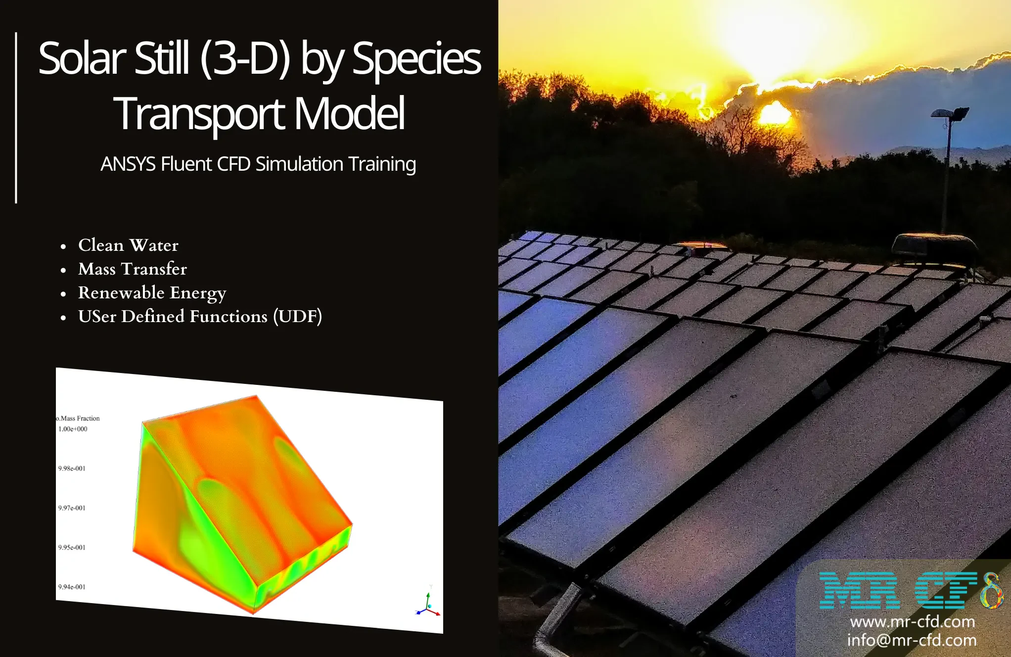 Solar Still (3-D) by Species Transport Model, ANSYS Fluent CFD Simulation Training
