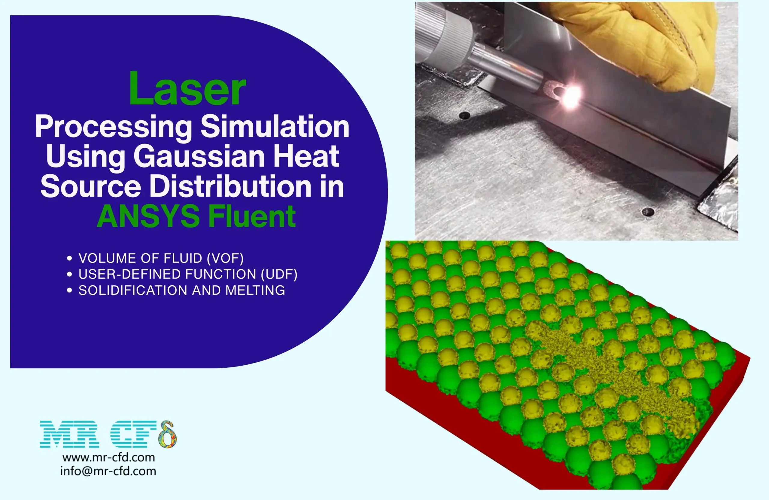 Laser Processing CFD Simulation Using Gaussian Heat Source Distribution in ANSYS Fluent