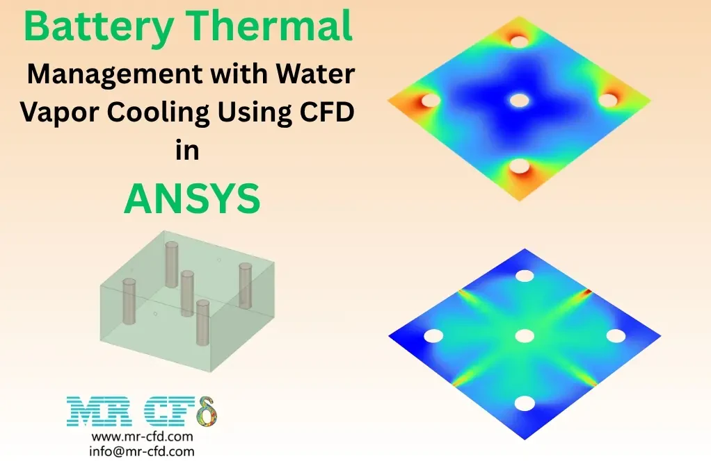 Battery Thermal Management with Water Vapor Cooling Using CFD in ANSYS