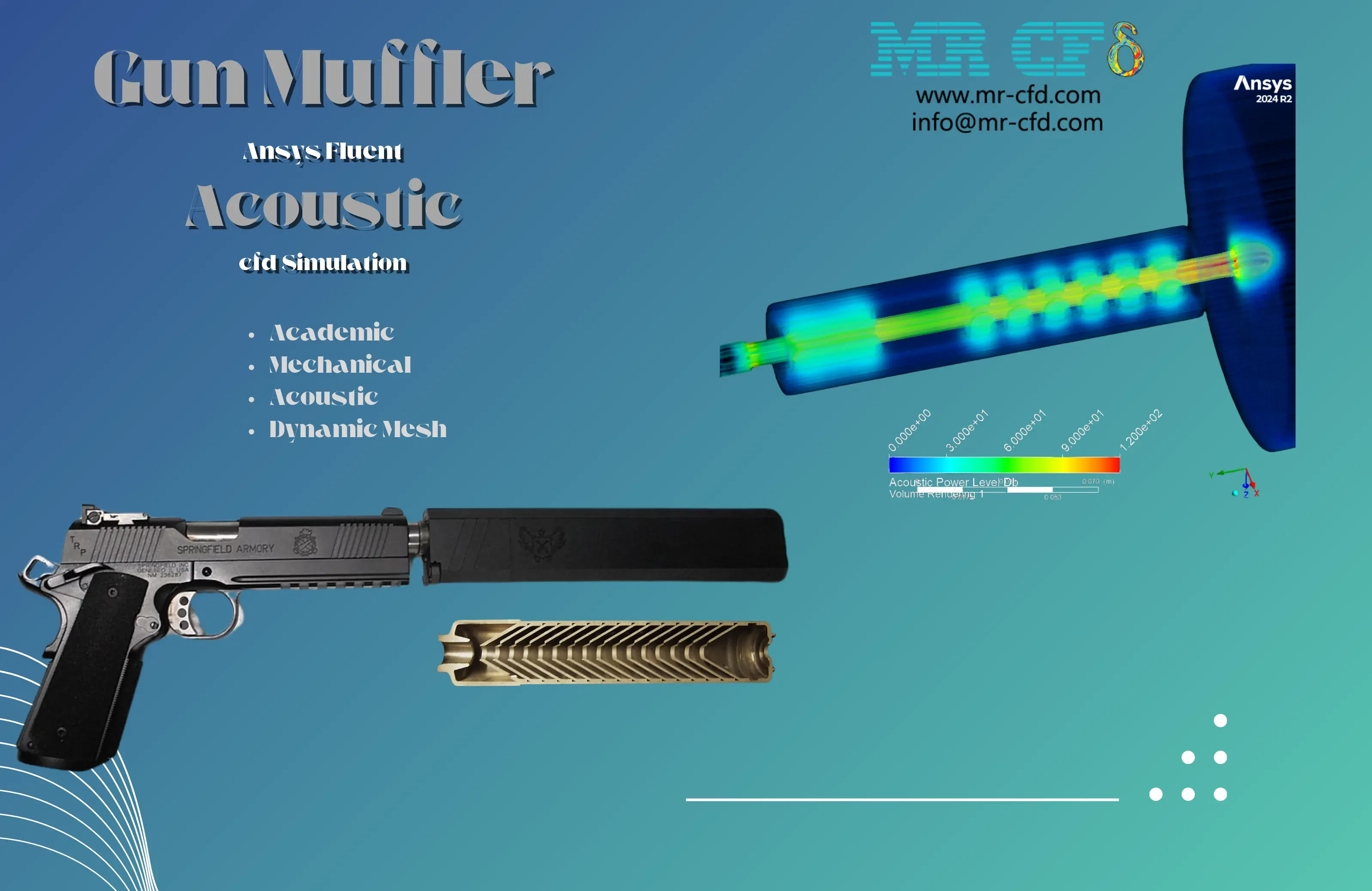 Gun Muffler CFD Simulation: Acoustic and Dynamic Mesh Analysis by Ansys Fluent