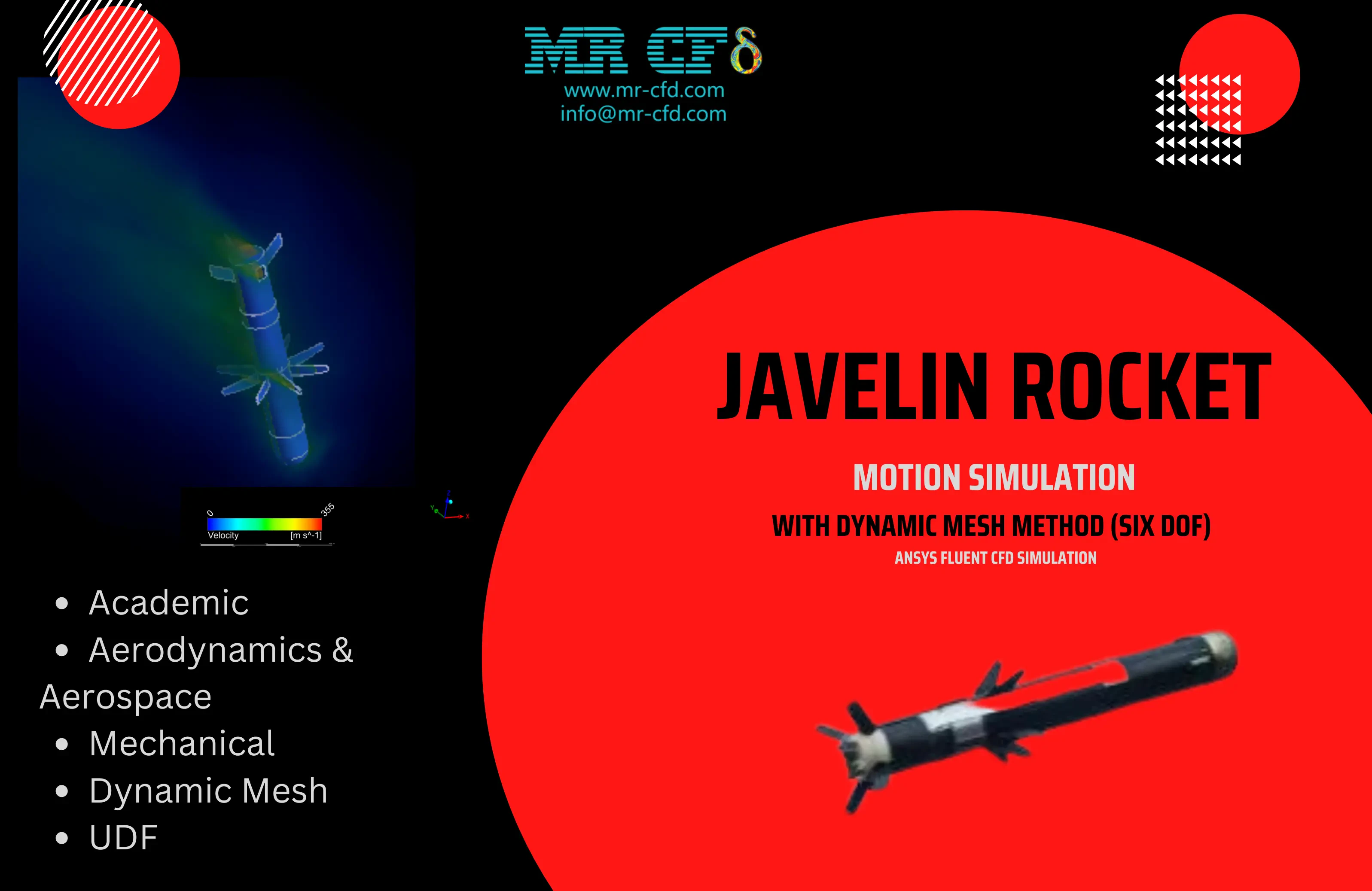 Javelin Rocket Motion Simulation with Dynamic Mesh Method (Six DOF) using ANSYS Fluent
