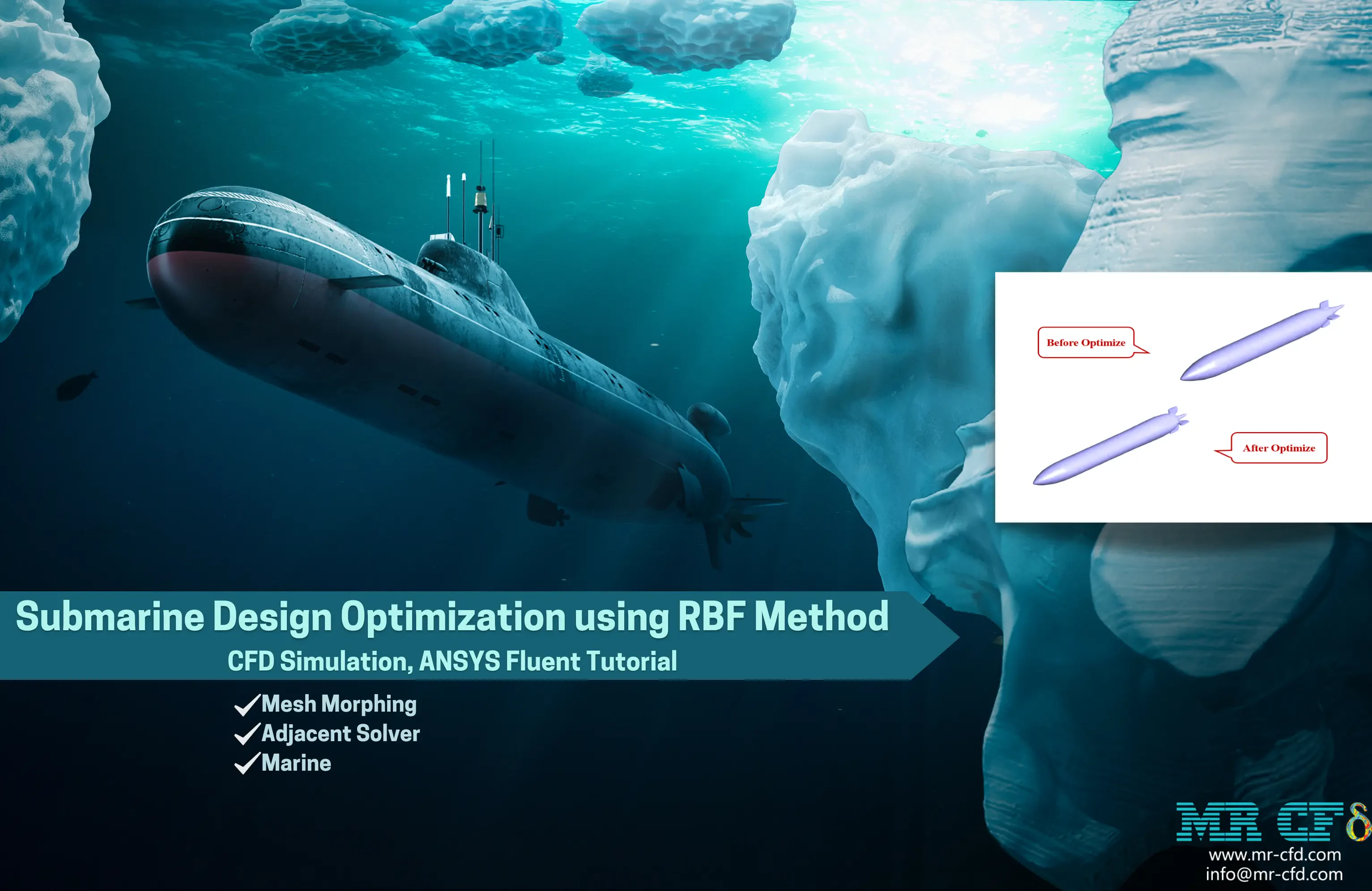 Submarine Design Optimization using RBF Method CFD Simulation, ANSYS Fluent Tutorial